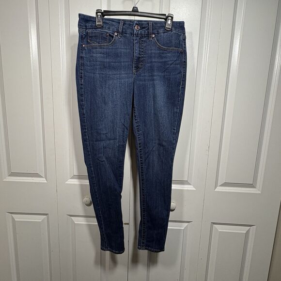 NEW Seven 7 Tummyless High Rise Skinny Jeans Women’s Size 10 Stretch Blue Denim - Picture 1 of 11